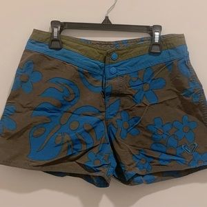 Roxy Brown and Blue Floral Board Shorts